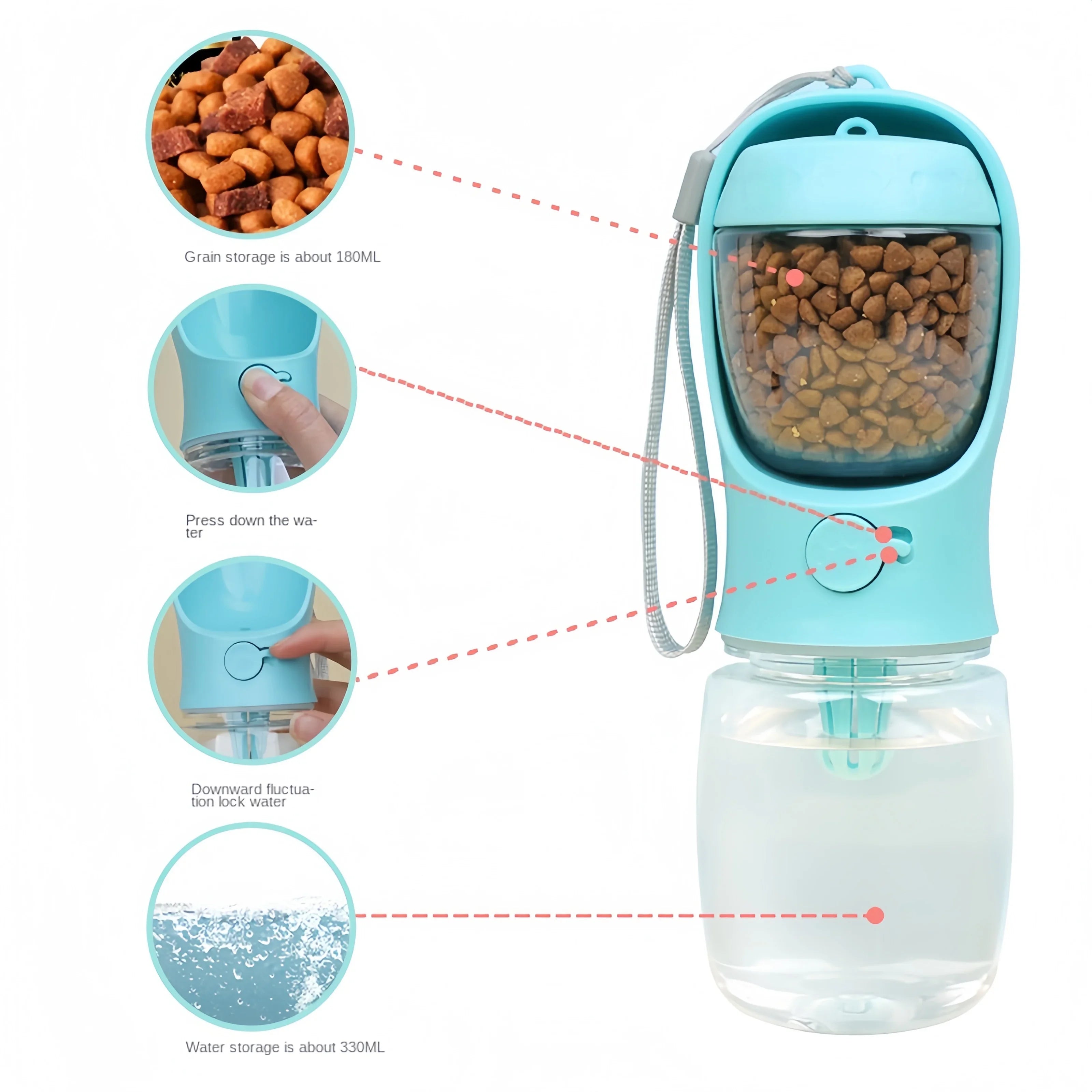Portable Dog Water Bottle & Food Container