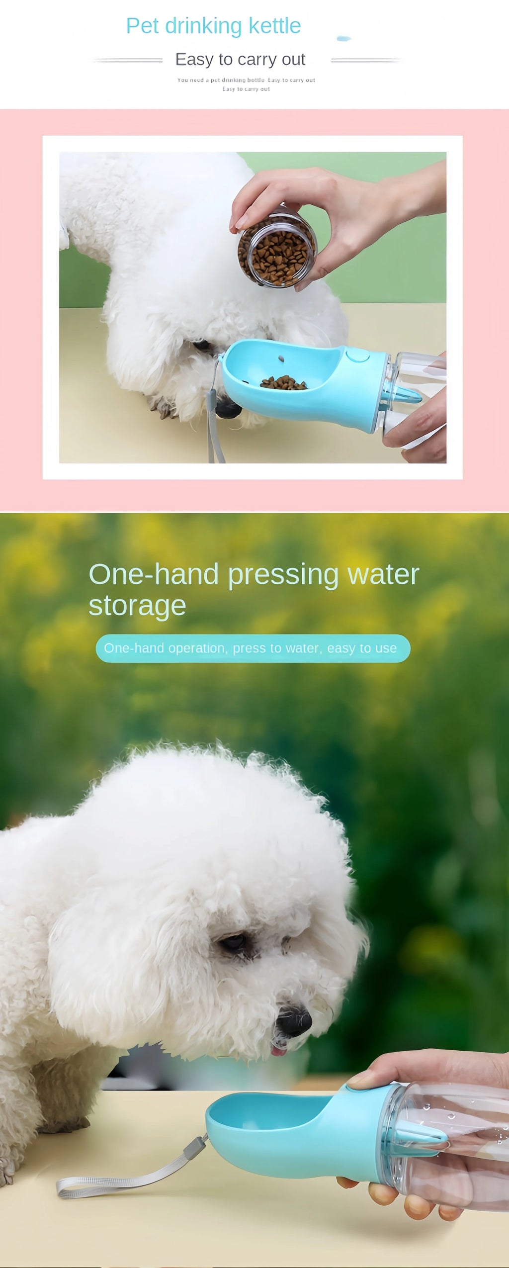 Portable Dog Water Bottle & Food Container