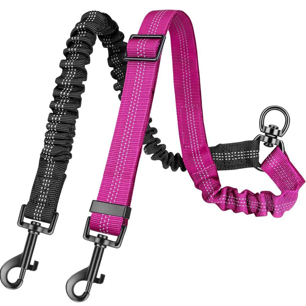 No-Tangle Dual Dog Leash Attachment- Tension Absorbing Double Lead for Easy Walks