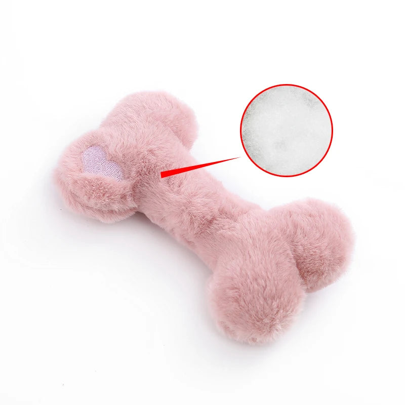 Squeaky Plush Bone Dog Toy-Soft Chew & Perfect for Play