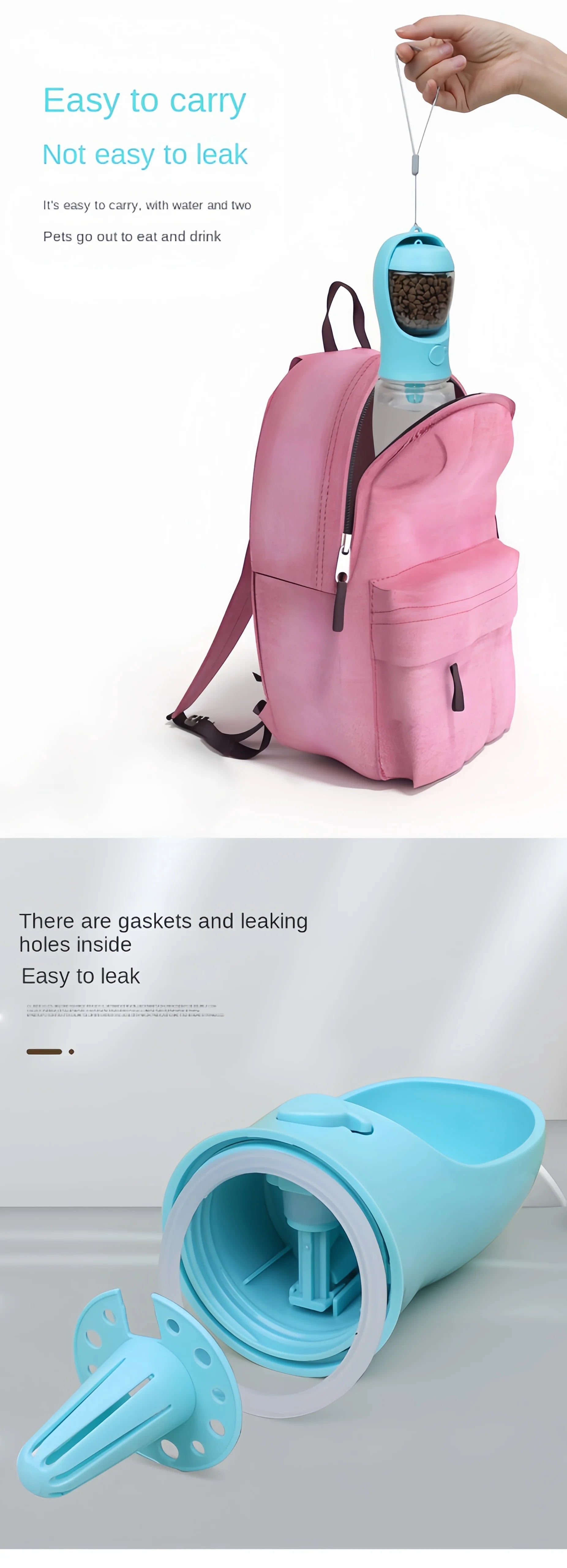 Portable Dog Water Bottle & Food Container