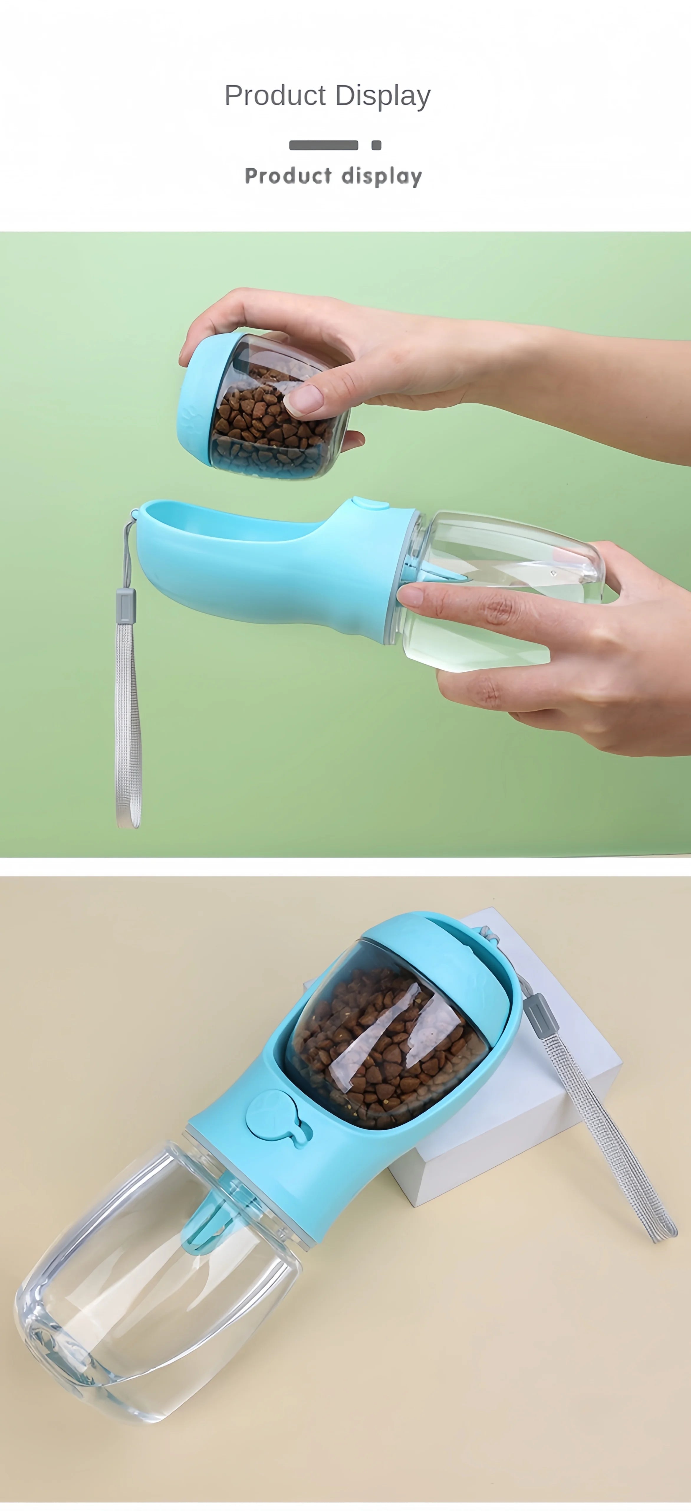 Portable Dog Water Bottle & Food Container