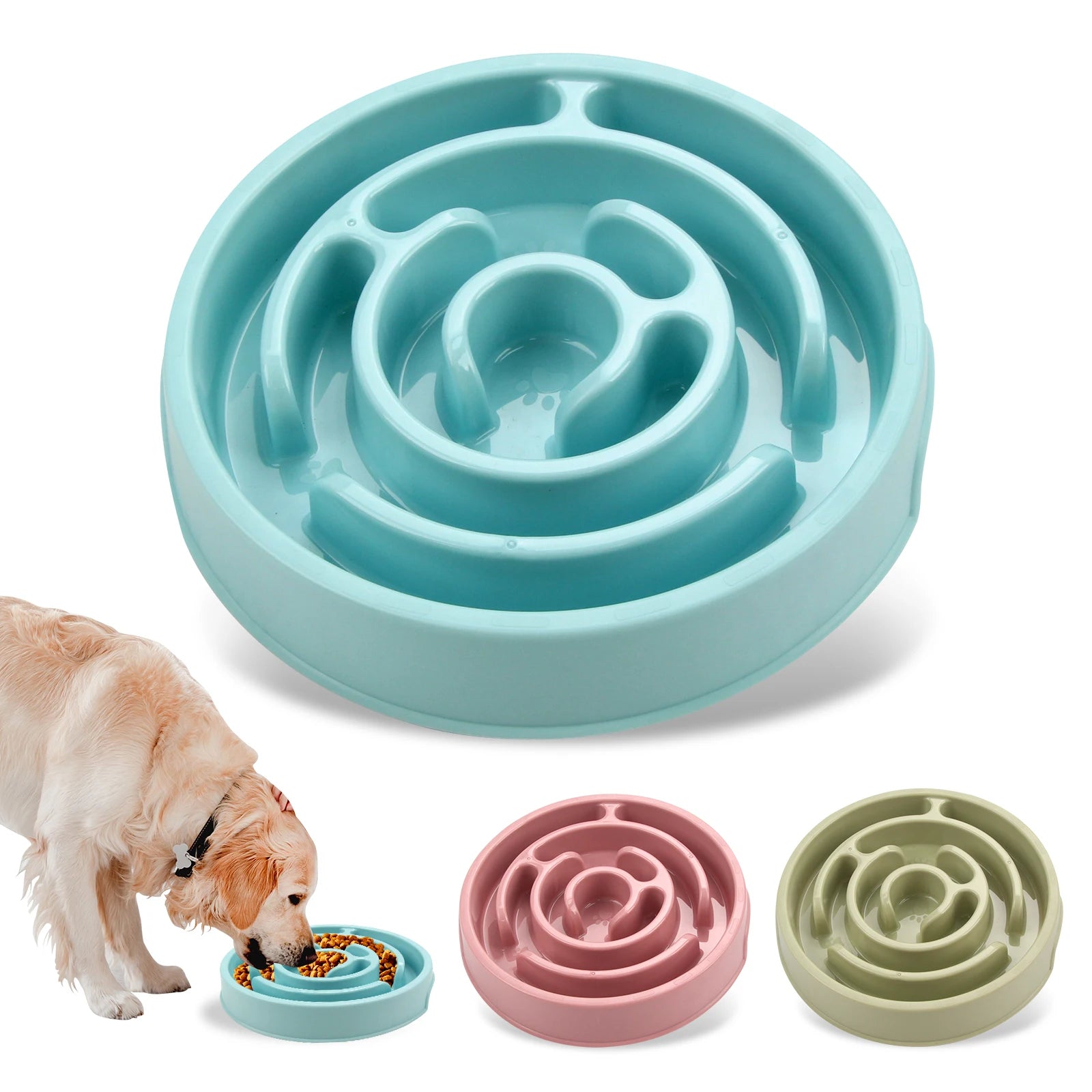 Slow Feeder Dog Bowl- Non-Slip, Anti-Choke & Healthy Eating Solution