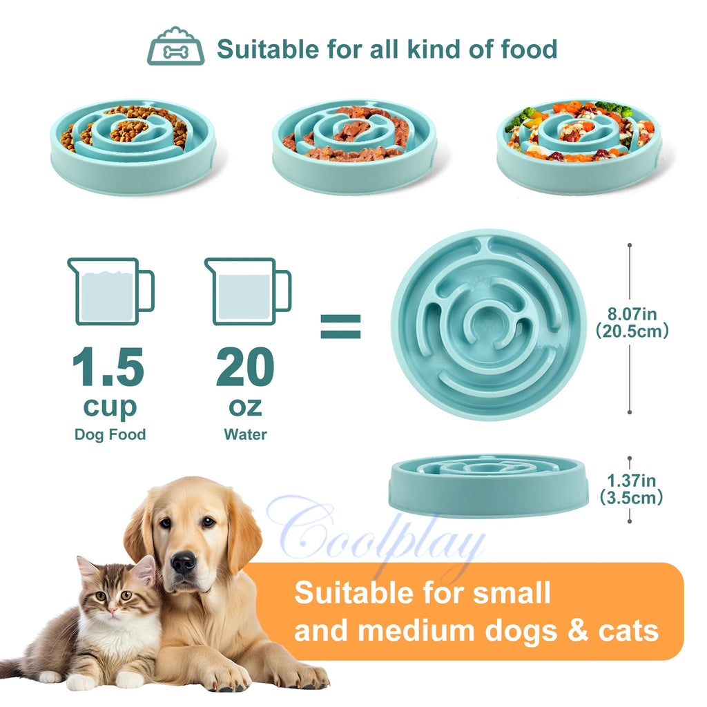 Slow Feeder Dog Bowl- Non-Slip, Anti-Choke & Healthy Eating Solution